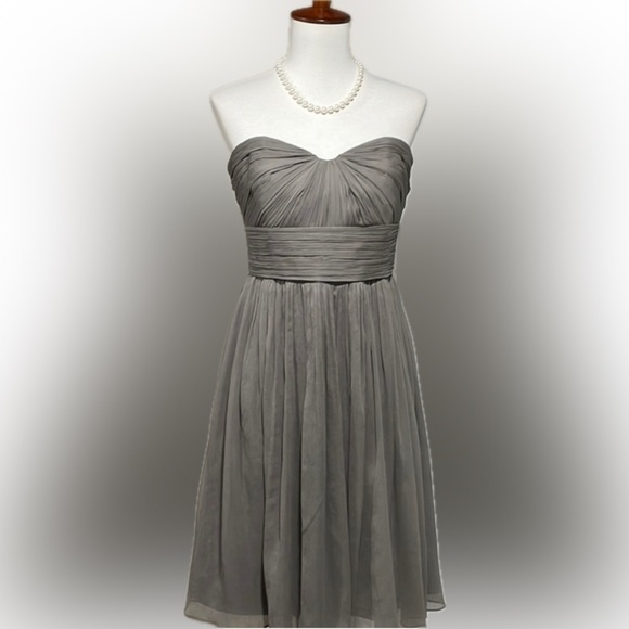J. Crew Dresses & Skirts - J Crew SILK taupe cocktail dress w/ empire waist and built-in bustier. Gorgeous!